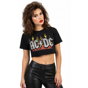 Womens ACDC Crop - Top Shirt | Highway To Hell | Size Small Fast Shipping | Euc
